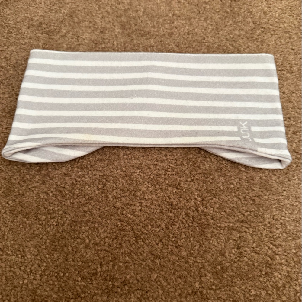 Gray and White Striped Junk Bands Ear Warmer